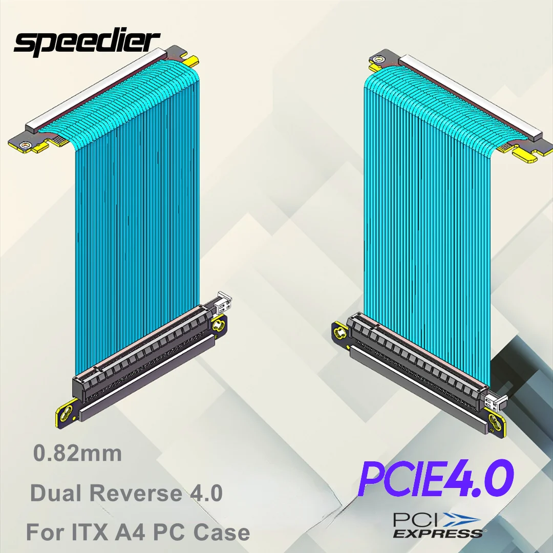 Itx Gpu Riser Pcie 4.0 16X - Çift Ters Pci-e 4.0 Yükseltici Kablo