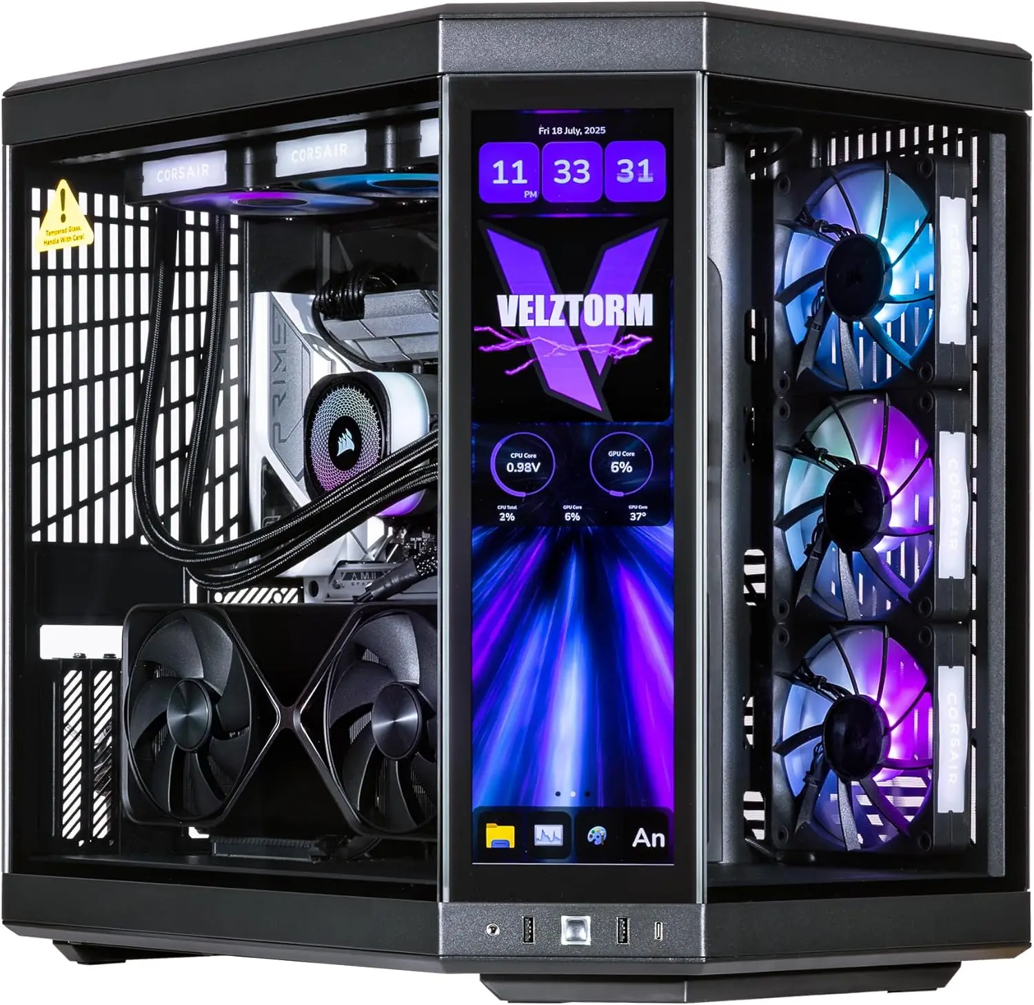 Rtx 5090 32Gb - Velztorm LCD Siyah Praetix Özel Üretim