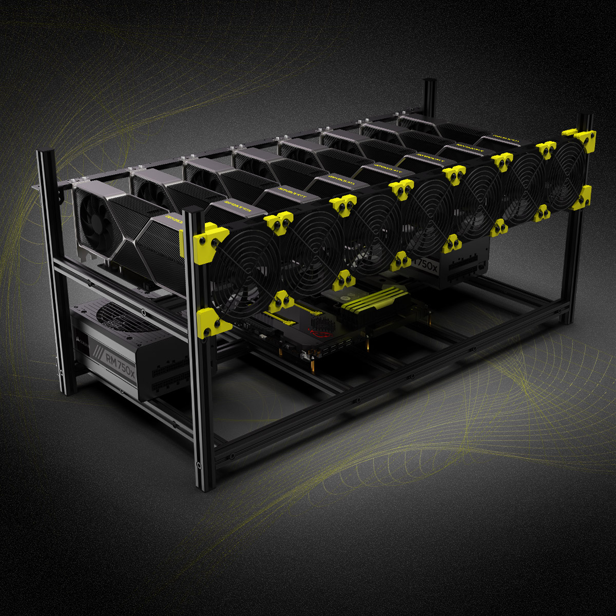 8 GPU Grafik Kartı Alüminyum A - Gpu Mining Rig Frame 8 Gpu incelemesi ve fiyatı