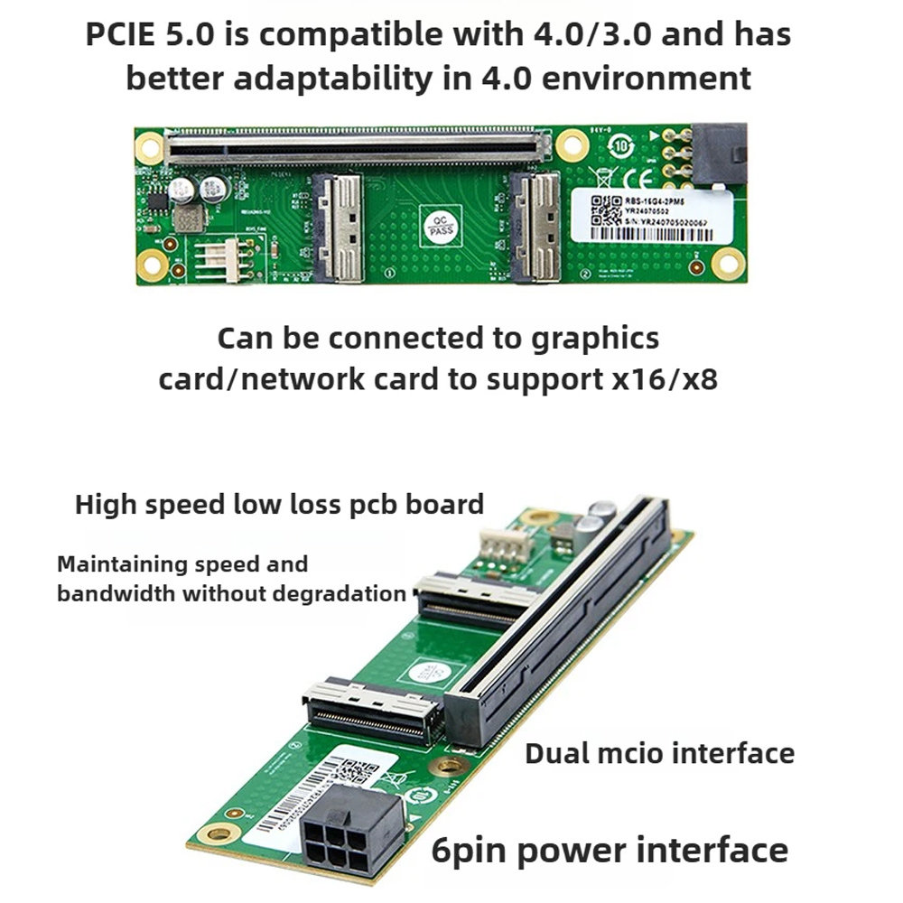 ADT-Link PCIe 5.0 X16 - MCIO 8 - Pcie 5.0 Gpu Riser Cable incelemesi ve fiyatı